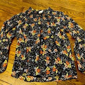 Lined smocked top Loft floral blouse